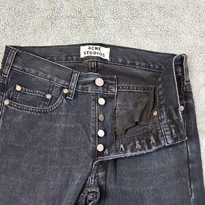 Acne Black High Rise Jeans with Distressed Look
